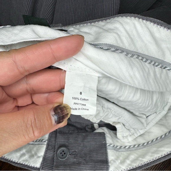 J. Crew City Fit Women's Cuffed Gray Flare Mid Rise Corduroy Jeans 6 - Picture 8 of 10